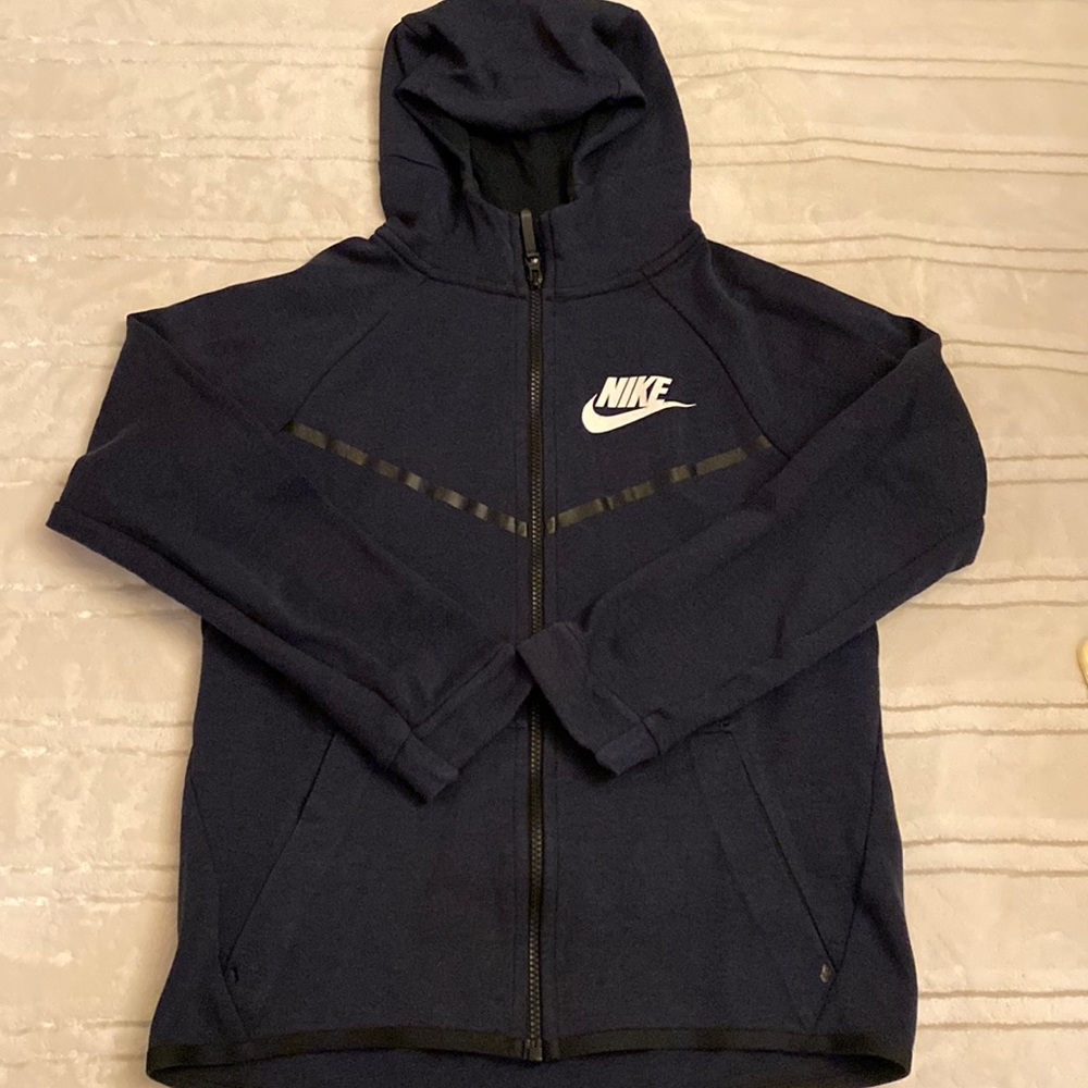 Boys Nike Full Zip Jacket in Dark Heather Blue